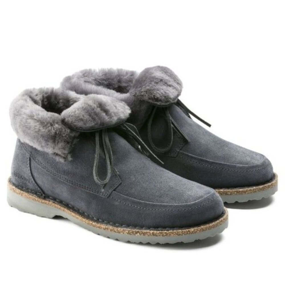 Birkenstock Bakki Shearling Ankle Boots Graphite Gray Women's EU 37 US 6 New